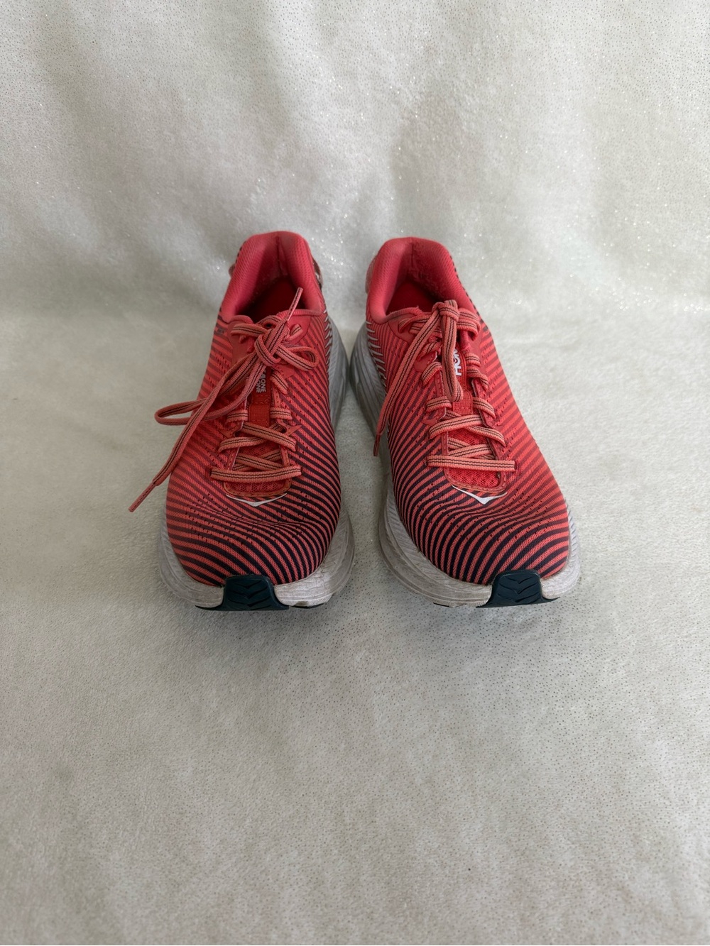 Hoka Women's Coral and Black Athletic Running Shoes
